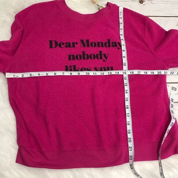 D Dear Monday Nobody Likes You NoBo Pink Sweatshirt size large - Picture 3 of 10